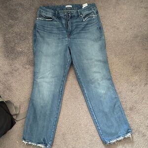 Good American Straight Leg Blue Jeans